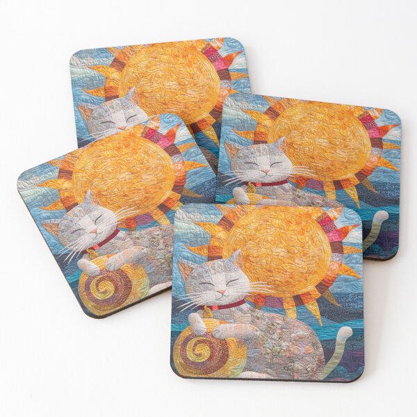 Item preview, Feline Sunshine Quilt Like Pattern Print designed and sold by WitsandWonders.