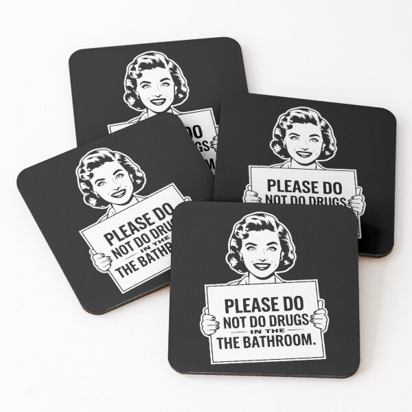 Item preview, Retro Lady Says "Please Do Not Do Drugs in the Bathroom" designed and sold by AmorcitoDesigns.