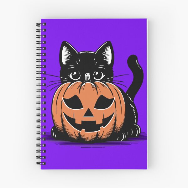 Item preview, Black Cat hiding behind a jack-o-lantern designed and sold by ArtFactoryAI.