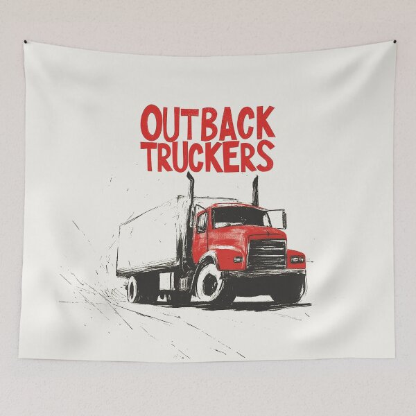 Item preview, Bold Outback Truckers Red Semi-Truck Art designed and sold by Retro Travel Design.