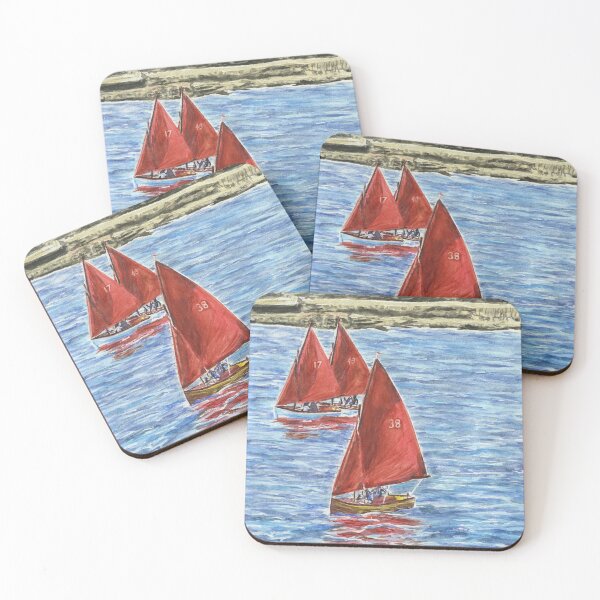 Item preview, Four Myth sail boats racing at Bae Trearddur Bay, Ynys Môn Anglesey, North Wales designed and sold by LymphomaLass.