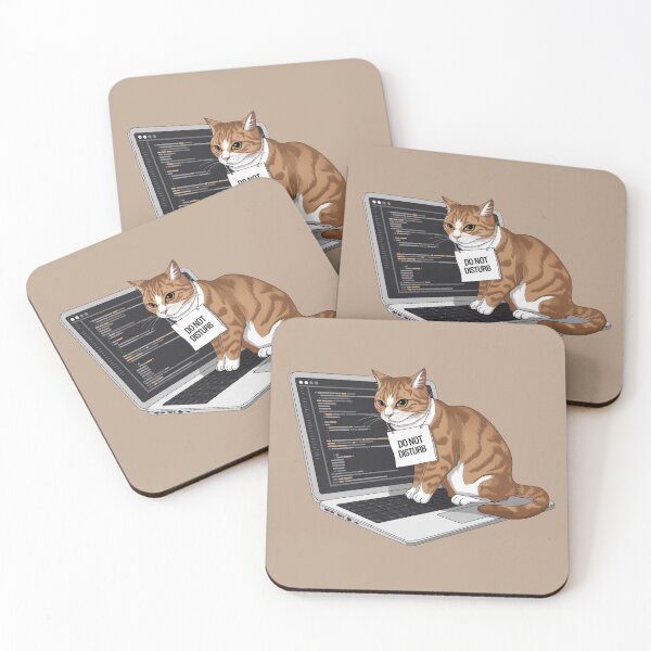 Item preview, Funny Cat Working from Home Illustration | Cat on Laptop Keyboard with 'Do Not Disturb' Sign | Cute Home Office Art designed and sold by imaginmagic.