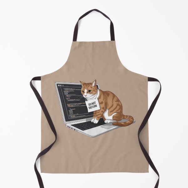 Item preview, Funny Cat Working from Home Illustration | Cat on Laptop Keyboard with 'Do Not Disturb' Sign | Cute Home Office Art designed and sold by imaginmagic.