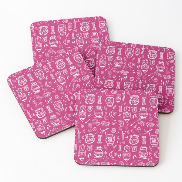 Item preview, Amphora Ancient Greek Doodles Pattern Pink designed and sold by iliketeas.