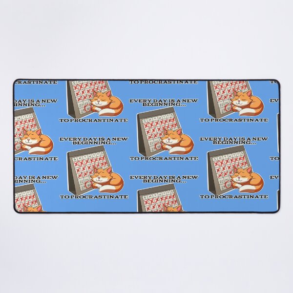 Item preview, Crossed Out Calendar with Sleeping Cat: "Every Day is a New Beginning… to Procrastinate" designed and sold by Rawecz Studio.