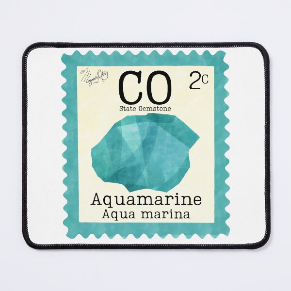Item preview, Aquamarine: Colorado State Gemstone Stamp designed and sold by Marguerite Artistry.