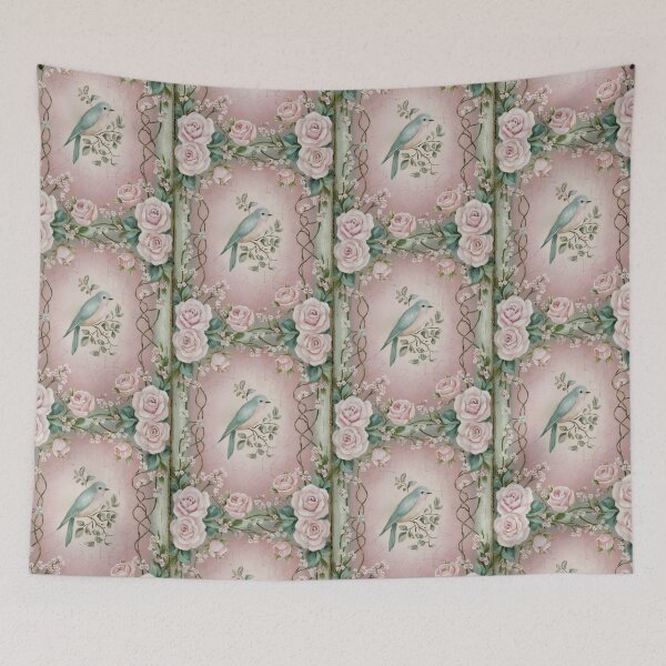 Item preview, Cabbage Rose and Bird Vintage Beauty designed and sold by SloganExpress.