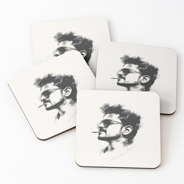 Item preview, Bold Portrait of Vijay in Dynamic Sketch Style designed and sold by Retro Travel Design.
