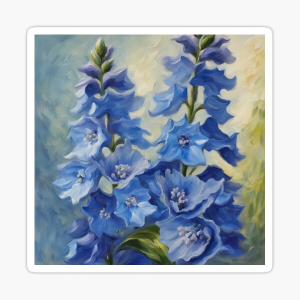 Item preview, Blue Delphinium Blooming Flowers designed and sold by Glimmersmith.