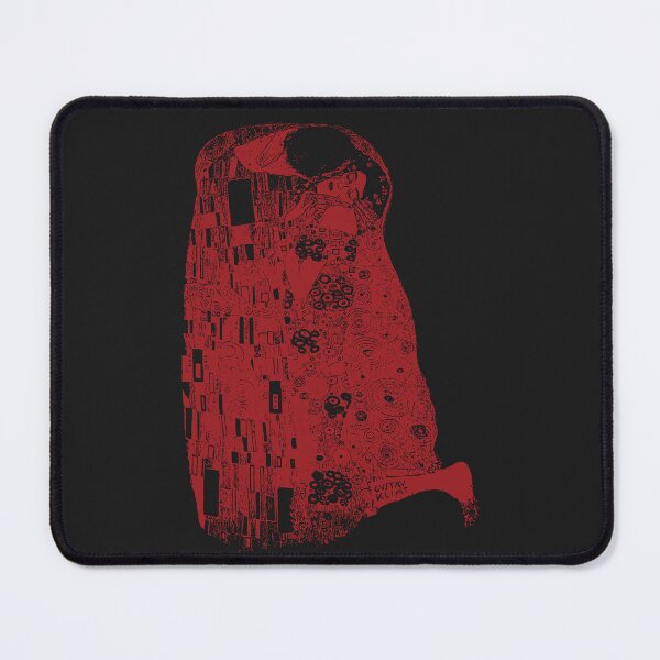 Item preview, Klimt - The Kiss - minimalized Classic Art Pattern Ruby Red and Black designed and sold by pelagio.