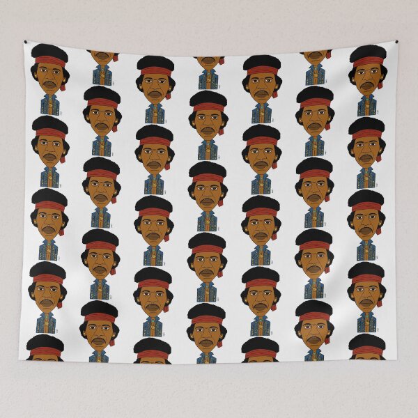 Item preview, Cartoon portrait of King of blues-rock (with scarf) designed and sold by Eric Sintès.