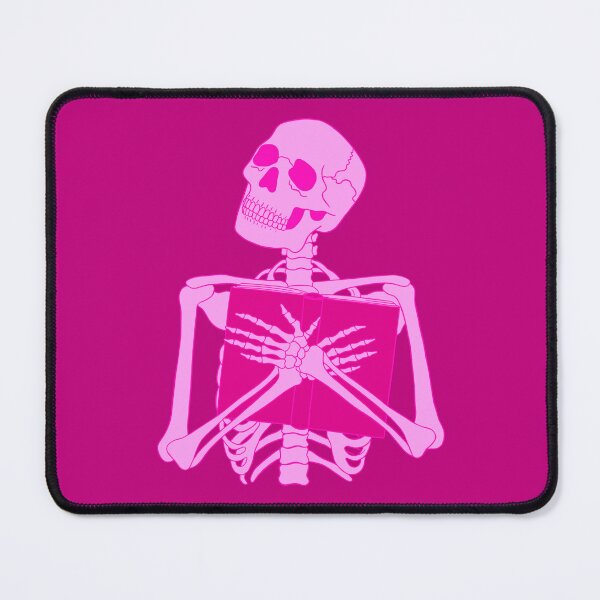 Item preview, Hot Pink Reading Skeleton Bookish Halloween designed and sold by KWZCreates.