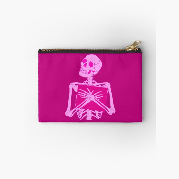 Item preview, Hot Pink Reading Skeleton Bookish Halloween  designed and sold by KWZCreates.