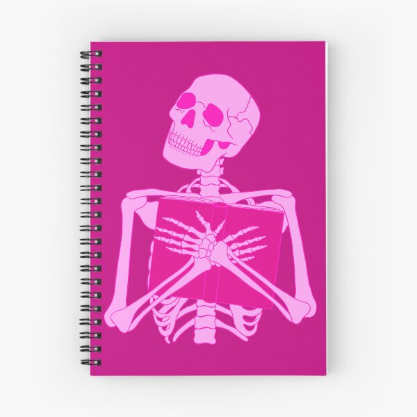 Item preview, Hot Pink Reading Skeleton Bookish Halloween  designed and sold by KWZCreates.