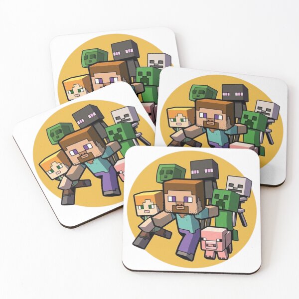 Item preview, Minecraft Steve And Alex with mobs designed and sold by GuialStore.