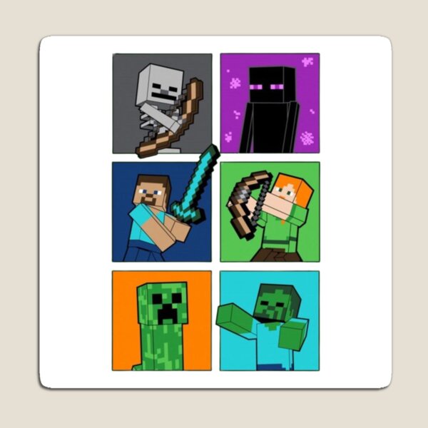 Item preview, Minecraft Steve Alex Enderman Skeleton Creeper And Zombie designed and sold by GuialStore.