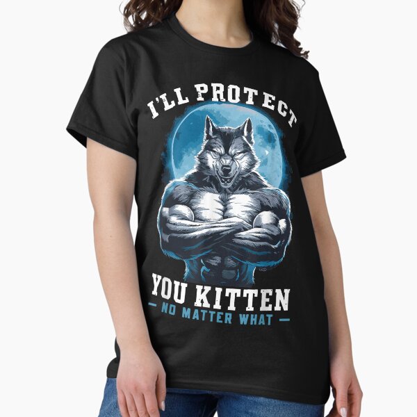 Aperçu de l'œuvre T-shirt Je te protégerai, chaton, quoi qu'il arrive créée et vendue par animal-x1.