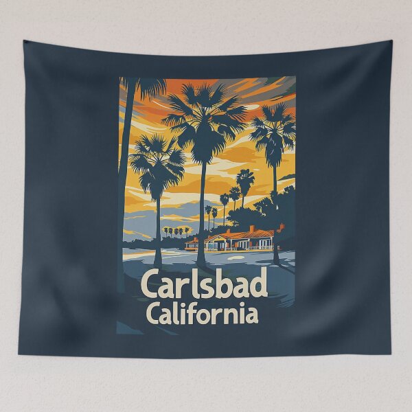 Item preview, A Vintage Travel Illustration of Carlsbad - California designed and sold by GoodOldVintage.