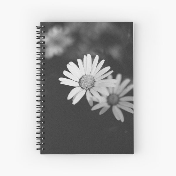 Black and White Daisy Spiral Notebook