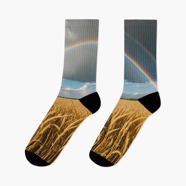 Item preview, Amber Waves of Grain Triple Rainbows designed and sold by 4FlagsCreations.