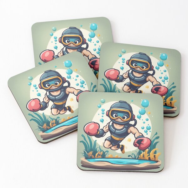 Item preview, Cute Diver Boxing Cartoon Vector Icon Illustration designed and sold by hjian8219.