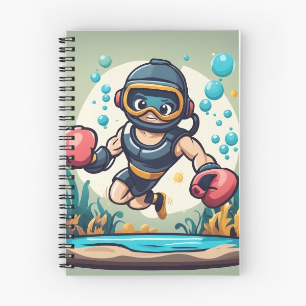 Item preview, Cute Diver Boxing Cartoon Vector Icon Illustration designed and sold by hjian8219.