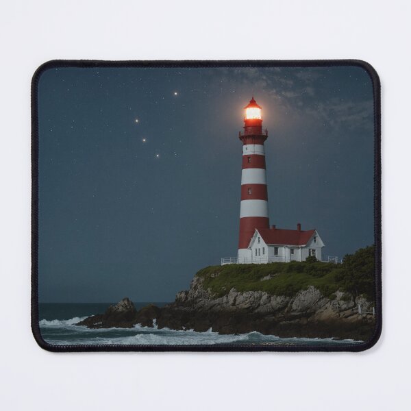 Item preview, Beacon of Freedom: Patriotic Lighthouse Under the Stars designed and sold by 4FlagsCreations.