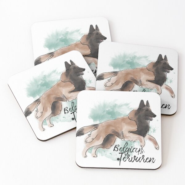 Aperçu de l'œuvre Aquarelle du Tervuren belge créée et vendue par Spinyflowerart.