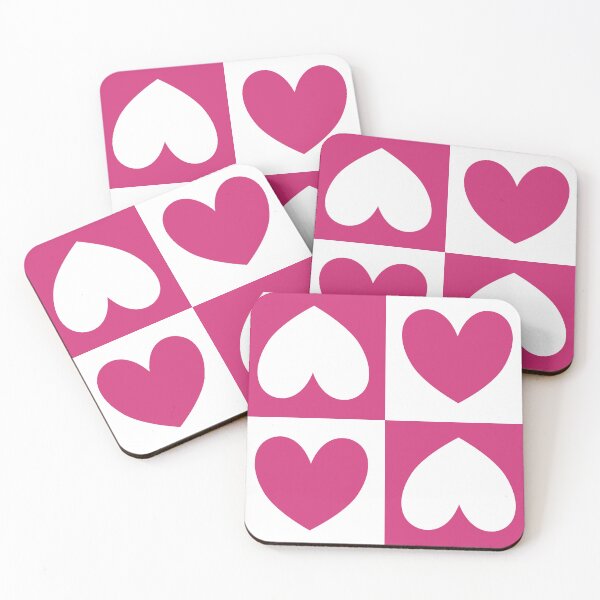 Item preview, Fuchsia Hearts Checkerboard Block Print - Bold Chessboard Abstract Pattern - Hot Pink Hearts Square Print - Simple Minimal Style - Heart Checkered Pattern - Fuchsia Purple designed and sold by TheIconShop.