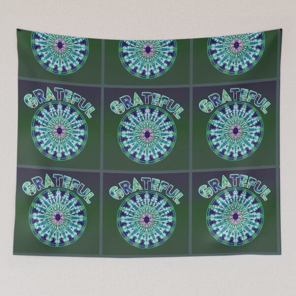 Item preview, Grateful Tie Dye Mandala Dead Heads hippie psychedelic purple green designed and sold by AuroraXGreen.