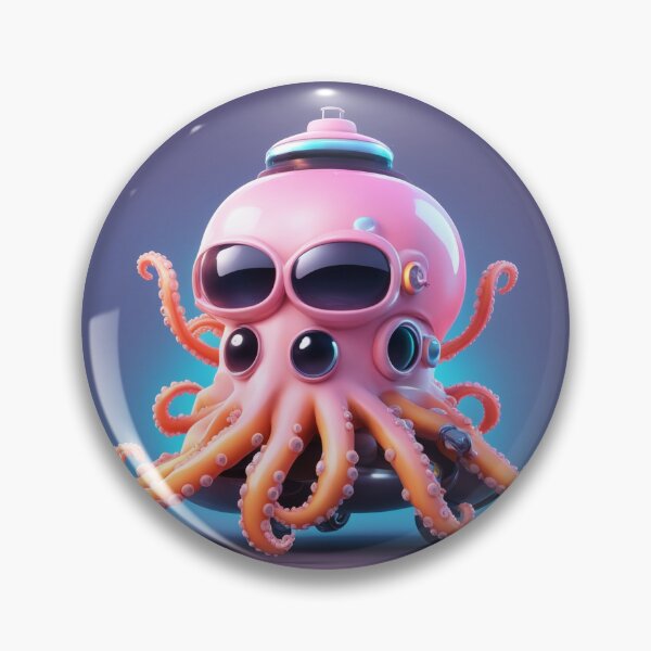 Item preview, Cute Octopus Riding Submarine Cartoon Vector Icon Illustration designed and sold by hjian8219.