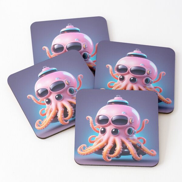 Item preview, Cute Octopus Riding Submarine Cartoon Vector Icon Illustration designed and sold by hjian8219.