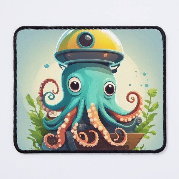 Item preview, Cute Octopus Riding Submarine Cartoon Vector Icon Illustration designed and sold by hjian8219.