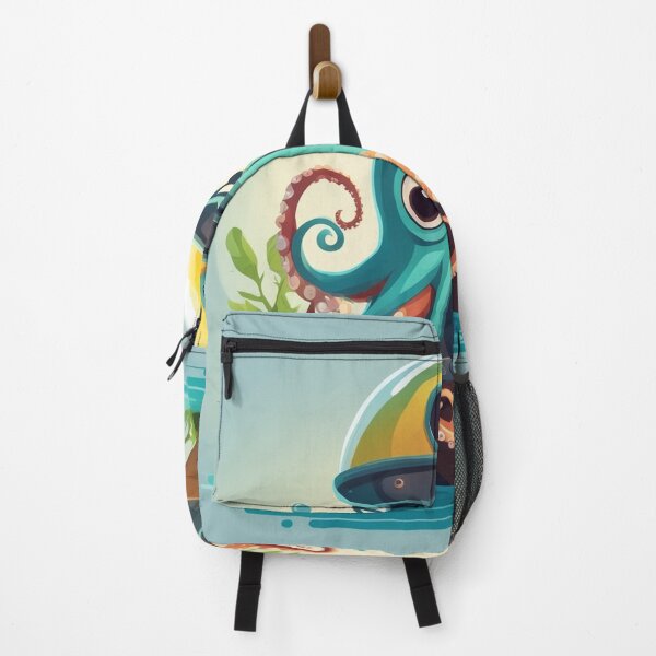 Item preview, Cute Octopus Riding Submarine Cartoon Vector Icon Illustration designed and sold by hjian8219.