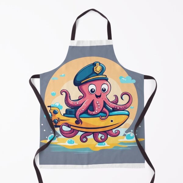 Item preview, Cute Octopus Riding Submarine Cartoon Vector Icon Illustration designed and sold by hjian8219.