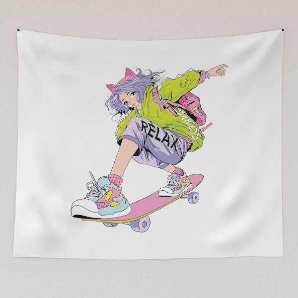 Item preview, Anime Skate Girl, Skateboarding Girl, Skate, Sk8 designed and sold by Skateboard-Art.