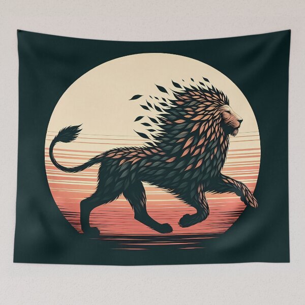 Item preview, Lion Made of Leaves, Ai Generated Art  designed and sold by ACC .