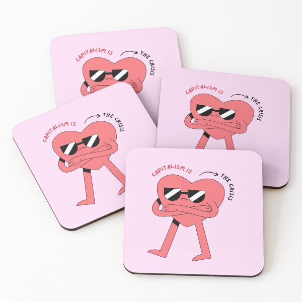Item preview, CAPITALISM IS THE CRISIS Cute Retro Heart with Sunglasses designed and sold by Anna Liz Heart.