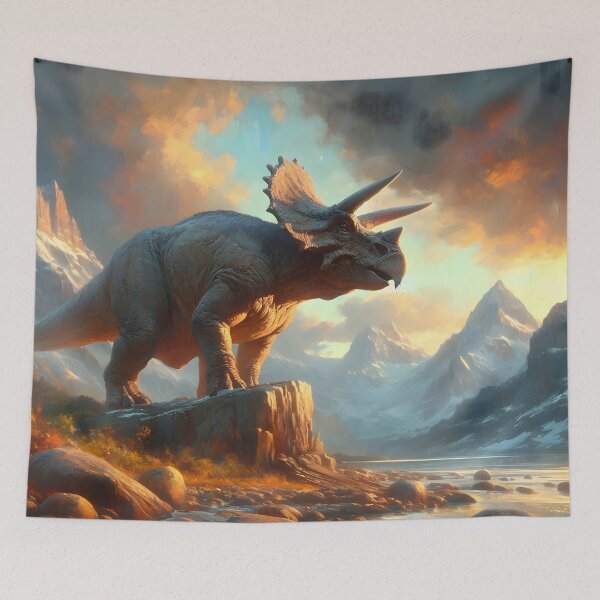 Item preview, Majestic Triceratops in a Mountain Landscape designed and sold by CitrineLinker.