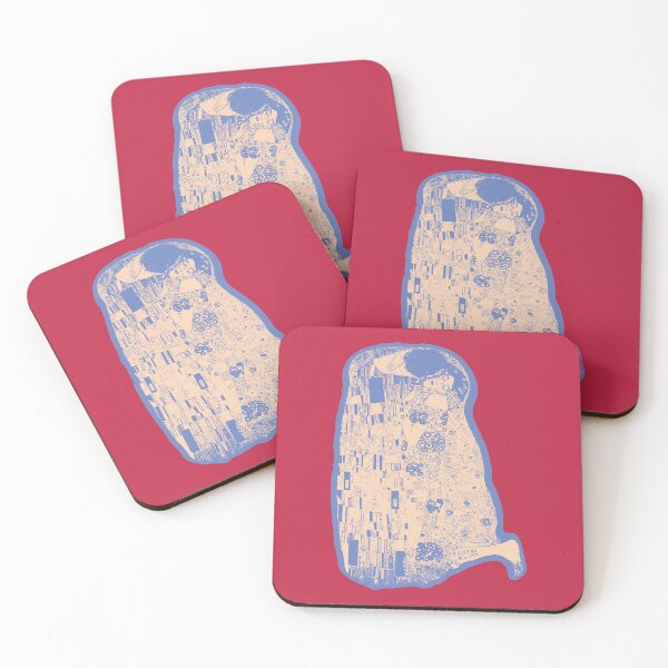 Item preview, Klimt - The Kiss - minimalized Classic Art Pattern BLUE, PEACH, MAGENTA designed and sold by pelagio.