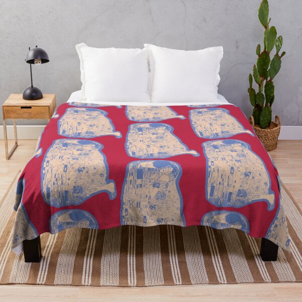 Item preview, Klimt - The Kiss - minimalized Classic Art Pattern BLUE, PEACH, MAGENTA designed and sold by pelagio.