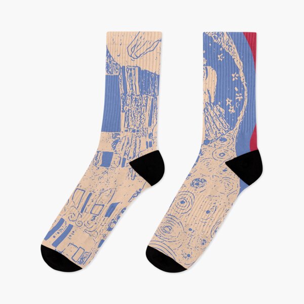 Item preview, Klimt - The Kiss - minimalized Classic Art Pattern BLUE, PEACH, MAGENTA designed and sold by pelagio.