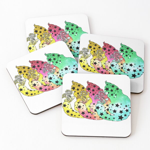 Item preview, Yellow, Pink, Green Galaxy Cats designed and sold by Color Serenity by Alana C..