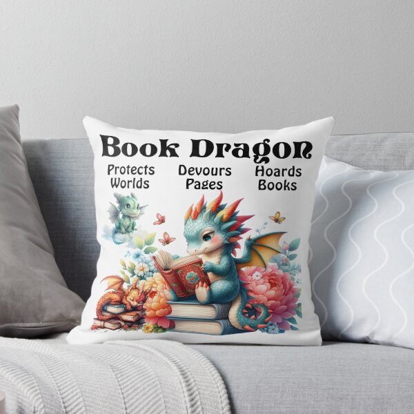 Artikelvorschau, Bücherdrache, beschützt Welten, verschlingt Seiten, hortet Bücher entworfen und verkauft von BlayzenTurtle.