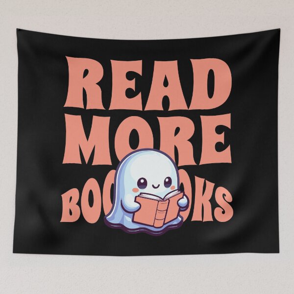 Item preview, Read more booooks - cute Halloween ghost designed and sold by EvergreenWhimsy.