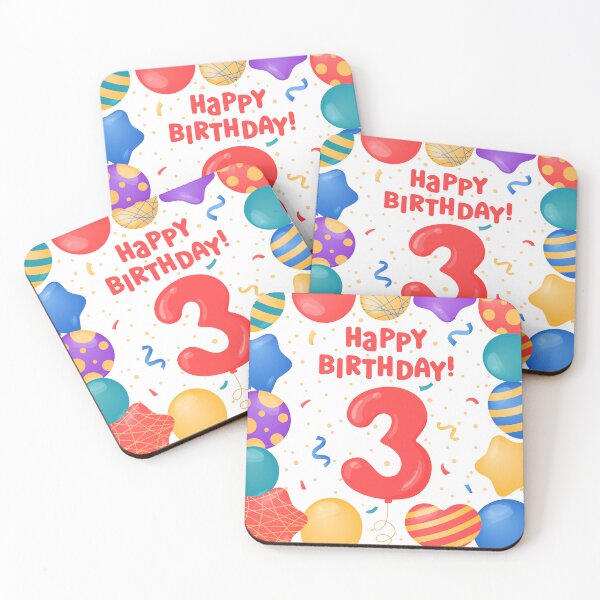 Item preview, Happy Birthday 3 Years. BDay Greetings for 3 year old Kids designed and sold by AnnaVioletStore.