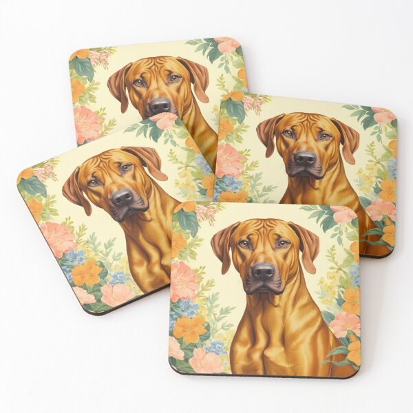 Item preview, Rhodesian Ridgeback Floral Portrait Painting designed and sold by ChaosReigns91.