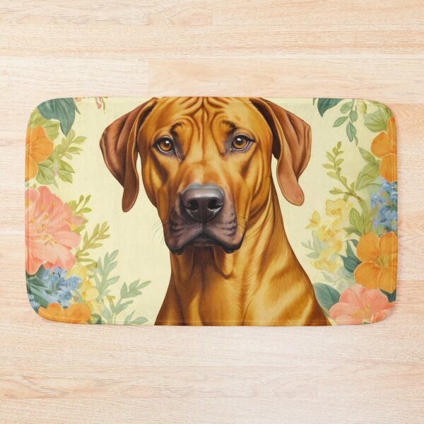 Item preview, Rhodesian Ridgeback Floral Portrait Painting designed and sold by ChaosReigns91.