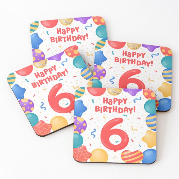 Aperçu de l'œuvre Joyeux anniversaire 6 ans. Vœux d'anniversaire pour les enfants de 6 ans créée et vendue par AnnaVioletStore.