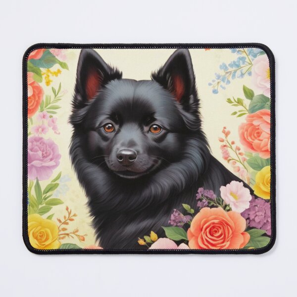 Item preview, Schipperke Floral Portrait Painting designed and sold by ChaosReigns91.